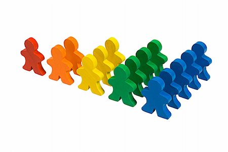 segregation - Business concepts illustrated with colorful wooden people - growth in business. Stock Photo - Budget Royalty-Free & Subscription, Code: 400-04428645