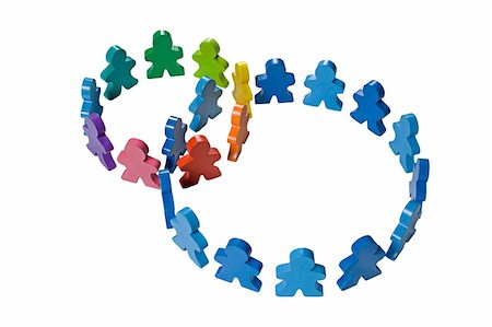 segregation - Multicolored wooden people illustrating a business concept - networking or teamwork. Stock Photo - Budget Royalty-Free & Subscription, Code: 400-04428646
