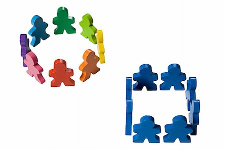 segregation - Multicolored wooden people illustrating a business concept. Stock Photo - Budget Royalty-Free & Subscription, Code: 400-04428649