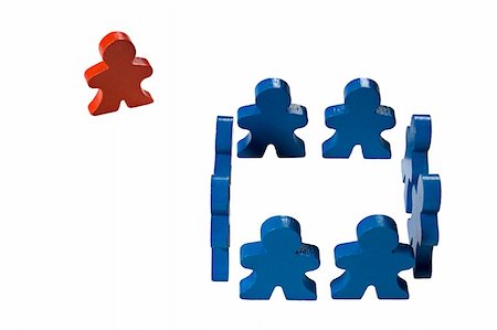 segregazione - Multicolored wooden people illustrating a business concept. Fotografie stock - Microstock e Abbonamento, Codice: 400-04428650