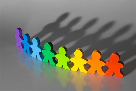 segregation - Business concepts illustrated with colorful wooden people - diversity and teamwork. Stock Photo - Budget Royalty-Free & Subscription, Code: 400-04428651