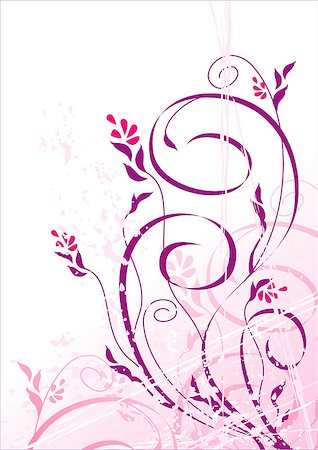 elegant swirl vector accents - Vector grunge floral background. Ideally for your use in design Foto de stock - Super Valor sin royalties y Suscripción, Código: 400-04428764