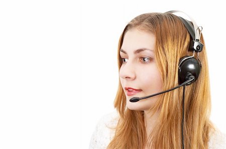 simsearch:400-04785322,k - cute techsupport girl talking on the phone using headset Stock Photo - Budget Royalty-Free & Subscription, Code: 400-04428843