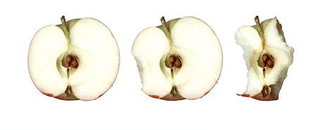 simsearch:400-06457388,k - Half an apple being eaten. Photographie de stock - Aubaine LD & Abonnement, Code: 400-04428875