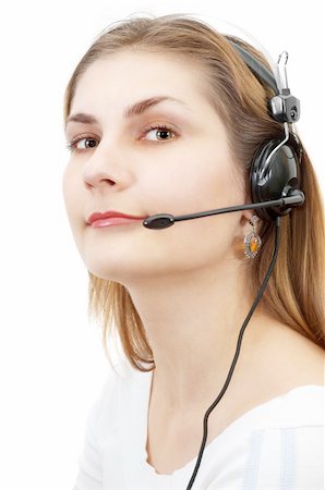 simsearch:400-04785322,k - cute techsupport girl on the phone using headset Stock Photo - Budget Royalty-Free & Subscription, Code: 400-04428921