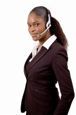 This is an image of a female call operator. This image can be used for telecommunication and service themes. (Editted over white for easy clipping) Fotografie stock - Microstock e Abbonamento, Codice: 400-04428966