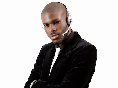 simsearch:400-03914864,k - This is an image of a man with a microphone headset on. This image can be used for telecommunication and service themes. Stock Photo - Budget Royalty-Free & Subscription, Code: 400-04428970