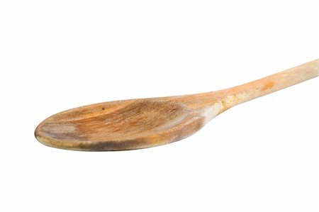 spoon antique - Wooden spoon isolated on a white background Stock Photo - Budget Royalty-Free & Subscription, Code: 400-04429201