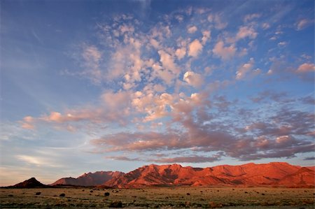 Desert landscape at sunrise, Brandberg mountain, Namibia Stock Photo - Budget Royalty-Free & Subscription, Code: 400-04429353