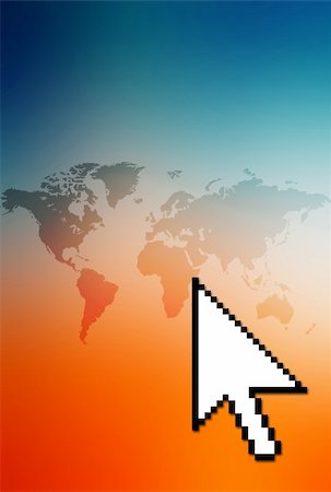Colorful computer collage of an arrow pointing at the world. Stock Photo - Budget Royalty-Free & Subscription, Code: 400-04429415