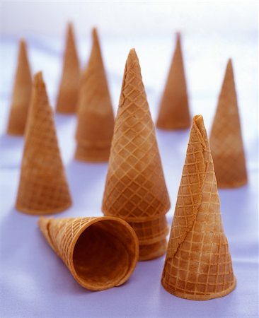 A bunch of sugar cones waiting for icecream Stock Photo - Budget Royalty-Free & Subscription, Code: 400-04429481