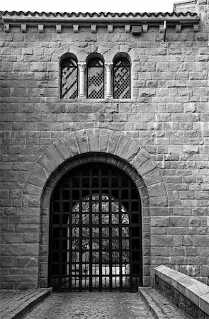 Black and White Castle Gate Stock Photo - Budget Royalty-Free & Subscription, Code: 400-04429648