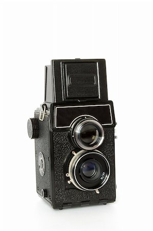 Old twin-lens reflex camera Stockbilder - Microstock & Abonnement, Bildnummer: 400-04429654