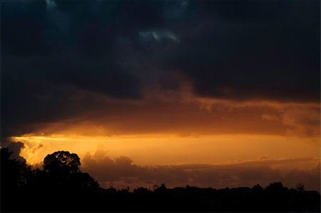 sunset real colour it seems god is speaking Stockbilder - Microstock & Abonnement, Bildnummer: 400-04429904