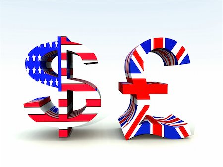 A set of US and UK currency symbols. Stock Photo - Budget Royalty-Free & Subscription, Code: 400-04429965