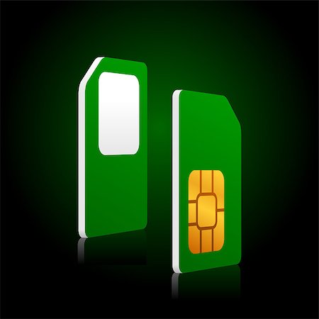 sim card - green sim card Stock Photo - Budget Royalty-Free & Subscription, Code: 400-04420093