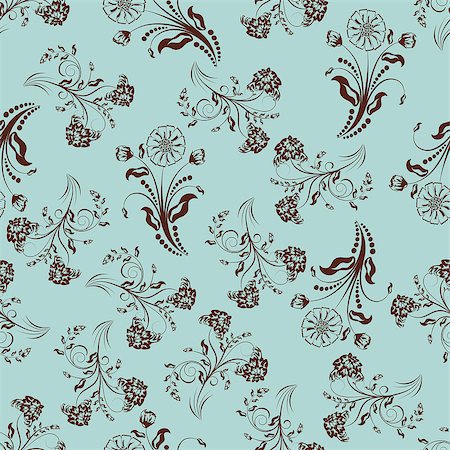 seamless summer backgrounds - Seamless vector floral pattern. For easy making seamless pattern just drag all group into swatches bar, and use it for filling any contours. Stock Photo - Budget Royalty-Free & Subscription, Code: 400-04420292