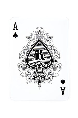 face card - Ace of spades on white background Stock Photo - Budget Royalty-Free & Subscription, Code: 400-04420357
