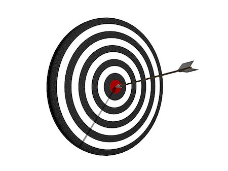 robin hood - Dartboard with arrow on center Stock Photo - Budget Royalty-Free & Subscription, Code: 400-04420650