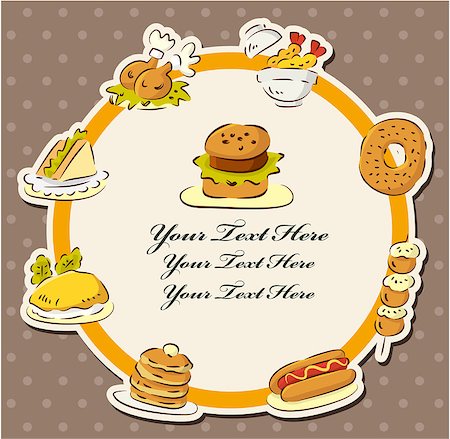 doughnut background - fast food restaurant card Stock Photo - Budget Royalty-Free & Subscription, Code: 400-04420821
