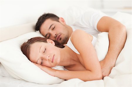 simsearch:400-04182849,k - Portrait of a happy Sleeping couple in their bedroom Stock Photo - Budget Royalty-Free & Subscription, Code: 400-04420837