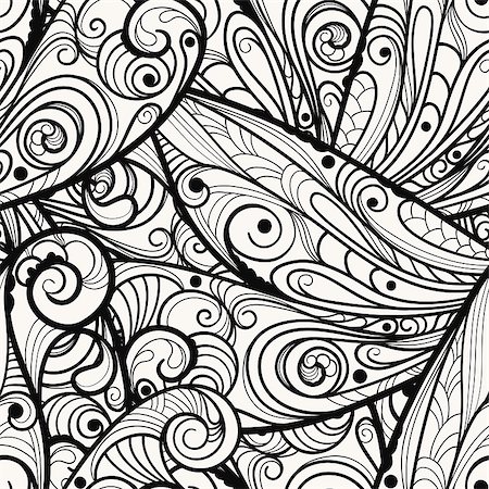 dots spirals - vector seamless beautiful  monochrome pattern Stock Photo - Budget Royalty-Free & Subscription, Code: 400-04421024