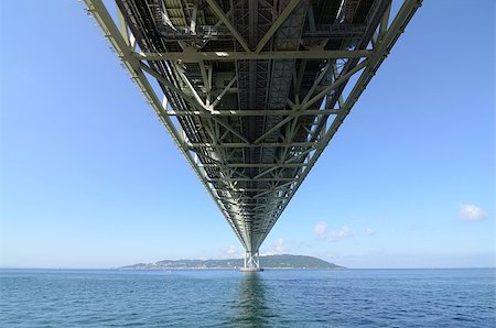 seto inland sea - Akashi Kaikyo Bridge in Kobe, Japan. Foto de stock - Super Valor sin royalties y Suscripción, Código: 400-04421311