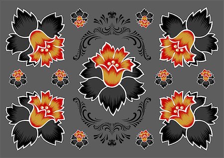 simsearch:400-06093261,k - Illustration of abstract floral ornament Fotografie stock - Microstock e Abbonamento, Codice: 400-04421403