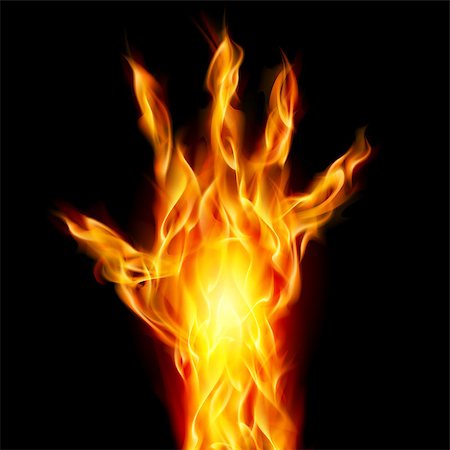 Fire hand on black background for design Photographie de stock - Aubaine LD & Abonnement, Code: 400-04421668