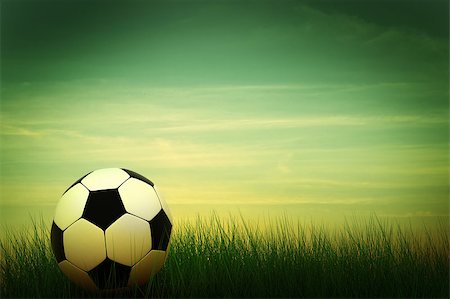 soccer ball in grass background 3d image Stockbilder - Microstock & Abonnement, Bildnummer: 400-04421705