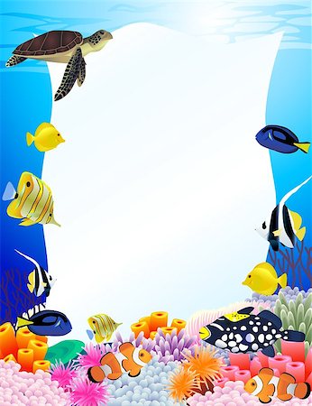 poisson-ange - Vector illustration of beautiful sea life Photographie de stock - Aubaine LD & Abonnement, Code: 400-04421781