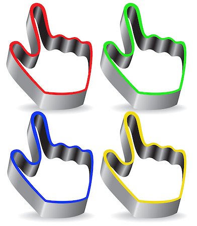 set of colorful pointers in the shape of the hand Stock Photo - Budget Royalty-Free & Subscription, Code: 400-04421915