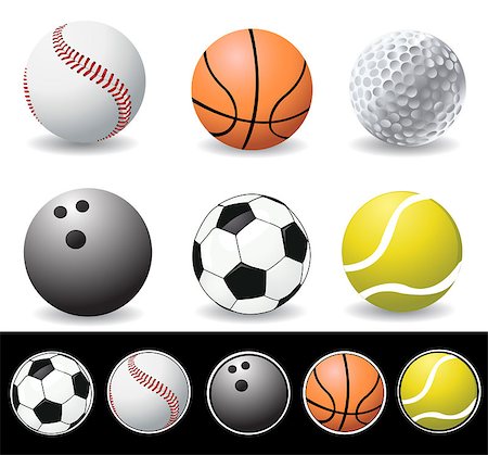 simsearch:400-05115587,k - vector illustration of sport balls Foto de stock - Super Valor sin royalties y Suscripción, Código: 400-04421911