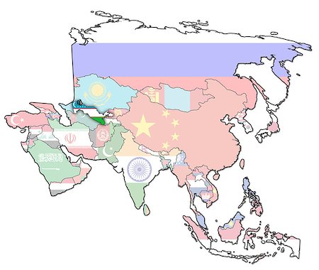 simsearch:400-05347677,k - old political map of asia with flag of uzbekistan Photographie de stock - Aubaine LD & Abonnement, Code: 400-04421954