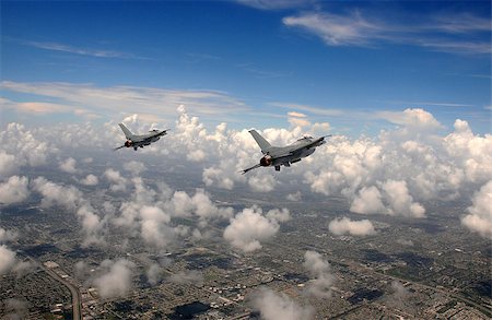 Two fighter jets flying at high altitude Stock Photo - Budget Royalty-Free & Subscription, Code: 400-04422097