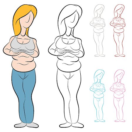 plus size model clipart - An image of a overweight woman with abdominal fat. Stock Photo - Budget Royalty-Free & Subscription, Code: 400-04422210