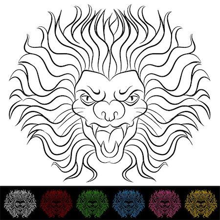 simsearch:400-08014032,k - An image of a lion head drawing. Foto de stock - Super Valor sin royalties y Suscripción, Código: 400-04422233