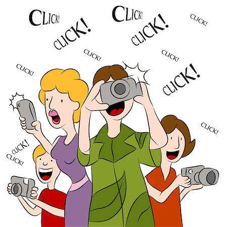 An image of people taking pictures with cameras. Stock Photo - Budget Royalty-Free & Subscription, Code: 400-04422263