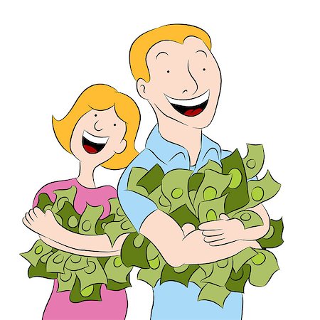 An image of a people holding money in their arms. Stock Photo - Budget Royalty-Free & Subscription, Code: 400-04422293