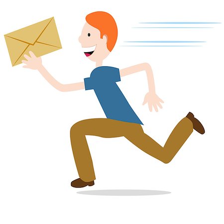 people posting a letter - An image of a man delivering an urgent envelope. Stock Photo - Budget Royalty-Free & Subscription, Code: 400-04422324