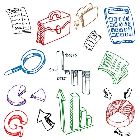 financial accounting icons - An image of a business financial accounting drawing set. Stock Photo - Budget Royalty-Free & Subscription, Code: 400-04422327