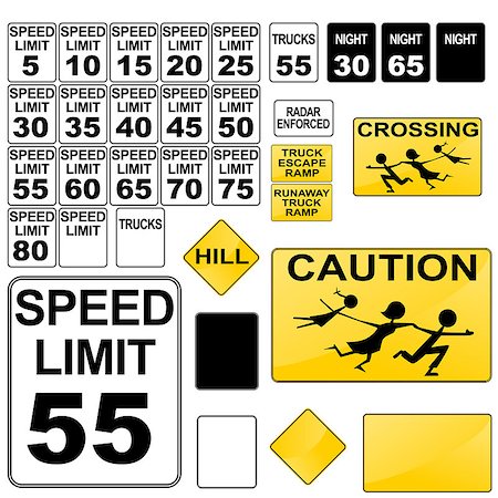 ramps on the road - An image of a variety of road signs. Photographie de stock - Aubaine LD & Abonnement, Code: 400-04422332