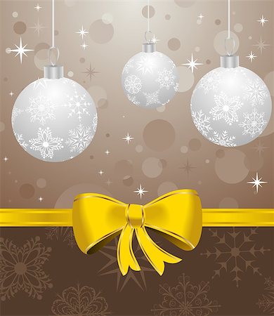 simsearch:400-05699416,k - Illustration Christmas card or background with set balls - vector Stock Photo - Budget Royalty-Free & Subscription, Code: 400-04422394
