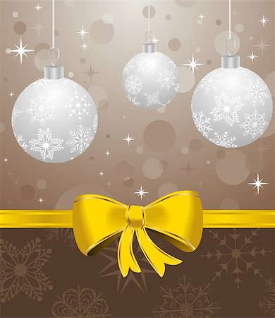 simsearch:400-07179433,k - Illustration Christmas card or background with set balls - vector Stock Photo - Budget Royalty-Free & Subscription, Code: 400-04422394