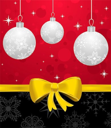 simsearch:400-05699416,k - Illustration Christmas card or background with set balls - vector Stock Photo - Budget Royalty-Free & Subscription, Code: 400-04422397