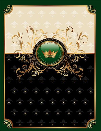 Illustration gold invitation frame or packing for elegant design - vector Stock Photo - Budget Royalty-Free & Subscription, Code: 400-04422416