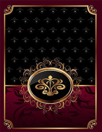 simsearch:400-04914038,k - Illustration golden ornate frame with emblem - vector Stock Photo - Budget Royalty-Free & Subscription, Code: 400-04422418