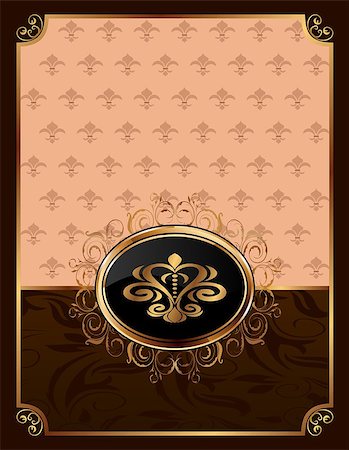 simsearch:400-04337889,k - Illustration golden ornate frame with emblem - vector Stock Photo - Budget Royalty-Free & Subscription, Code: 400-04422419