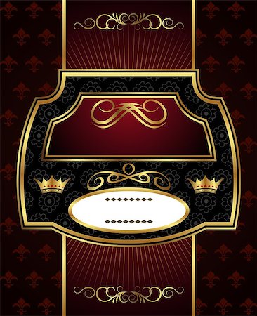 simsearch:400-04351405,k - Illustration decorative gold frame label - vector Stock Photo - Budget Royalty-Free & Subscription, Code: 400-04422420