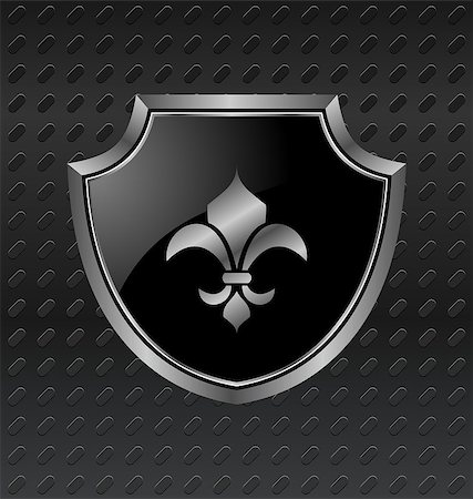 simsearch:400-06325860,k - Illustration heraldic shield on metallic background - vector Photographie de stock - Aubaine LD & Abonnement, Code: 400-04422421